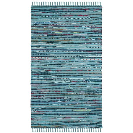 Safavieh Rag Accent Hand Woven Rug Turquoise & Multi Color- 2 ft.-6 in. x 4 ft. RAR125C-24